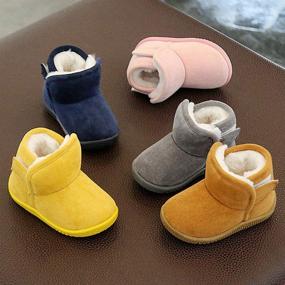 img 3 attached to 👶 Warm Fleece Baby Snow Boots | Anti-Slip Kids Winter Shoes for First Walkers | Unisex Toddler Footwear