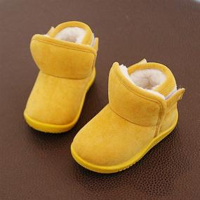 img 1 attached to 👶 Warm Fleece Baby Snow Boots | Anti-Slip Kids Winter Shoes for First Walkers | Unisex Toddler Footwear