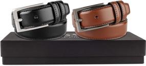 img 1 attached to 👔 Timeless Tan Genuine Leather Men's Belt - Fashionable and Functional Accessories