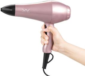 img 3 attached to 💕 VAV Professional Ionic Hair Dryer, 1875W Far Infrared Blow Dryer, Lightweight Salon Hair Dryers for Girls & Women with Diffuser & Concentrator & Comb - Pink Gift