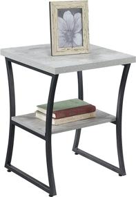 img 3 attached to 🪑 Convenience Concepts X-Calibur End Table: Stylish Faux Birch with Slate Gray Frame for Ultimate Convenience