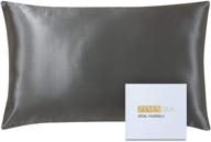 🌙 zimasilk 22 momme mulberry silk pillowcase - hair & skin friendly, breathable & smooth - queen size 20''x30'', space grey - 1 pc gift box logo