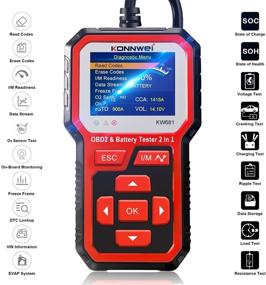 img 2 attached to 🚗 2-in-1 Car Diagnostic Scanner & Battery Load Tester - OBD2 Reader for Check Engine Fault Light, Emission Analyzer, Smog Check - 100-2000 CCA Auto Alternator Analyzer & Scan Tool