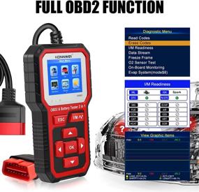 img 1 attached to 🚗 2-in-1 Car Diagnostic Scanner & Battery Load Tester - OBD2 Reader for Check Engine Fault Light, Emission Analyzer, Smog Check - 100-2000 CCA Auto Alternator Analyzer & Scan Tool