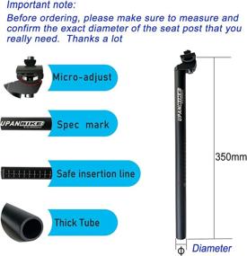 img 3 attached to 🚲 UPANBIKE Bicycle Seat Post - 13.8inch (350mm) Aluminum Alloy Bike Seat Post with Micro Adjust Clamp - Available in Multiple Diameter Sizes (25.4, 27.2, 28.6, 30.4, 30.9 and 31.6mm)