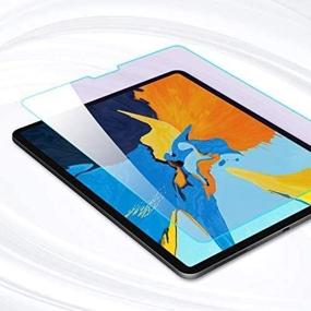 img 2 attached to 🔒 PERFECTSIGHT iPad Pro 12.9 Inch Screen Protector (2021/2020/2018 Model) - Anti Blue Light Filter, Anti Fingerprint, Tempered Glass [1 Pack]