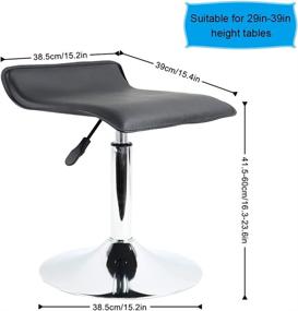 img 2 attached to 🪑 FURWOO Square PU Leather Adjustable Stool - Office, Counter & Shop Stool Chair, Swivel Work Stool for SPA, Salon & Manicure (Black)