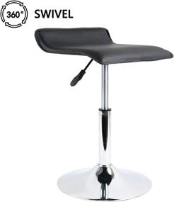 img 1 attached to 🪑 FURWOO Square PU Leather Adjustable Stool - Office, Counter & Shop Stool Chair, Swivel Work Stool for SPA, Salon & Manicure (Black)