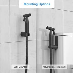 img 3 attached to Stainless Steel Bidet Sprayer for Toilet - Handheld Attachment with Hose for Feminine Wash, Diaper Washing, Pet Showering - Wall or Toilet Mount Black Sprayer