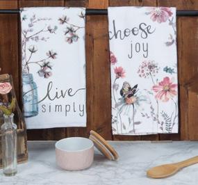 img 3 attached to 🌟 Kay Dee Designs Terry Hand Towels Set (2 pc) - White, with Uplifting Messages: Choose Joy and Live Simply