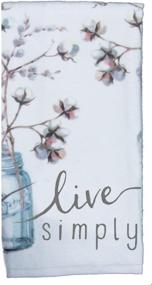 img 1 attached to 🌟 Kay Dee Designs Terry Hand Towels Set (2 pc) - White, with Uplifting Messages: Choose Joy and Live Simply