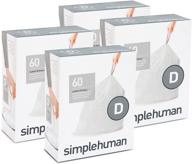 🗑 simplehuman custom fit liners, code d, drawstring trash bags, 20 liter / 5.2 gallon, 12 refill packs (240 count) логотип