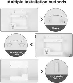 img 3 attached to 🛏️ JUMEIHUI White Plastic Bedside Shelf Organizer Wall – Bedroom Storage for Home, Dorm, and Kitchen