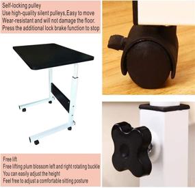 img 2 attached to 💻 Black Laptop Desk - Adjustable & Portable Home Office, Student & Bedside Table for Living Room, Bedroom, Sofa - Ideal for Breakfast & Mobile Computing