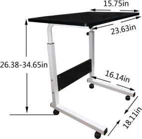 img 3 attached to 💻 Black Laptop Desk - Adjustable & Portable Home Office, Student & Bedside Table for Living Room, Bedroom, Sofa - Ideal for Breakfast & Mobile Computing