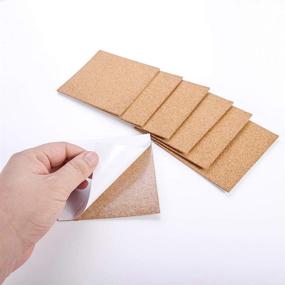 img 1 attached to 📌 60 Piece Pack of Self-Adhesive Cork Squares - 3.74x3.74 Inches Mini Backing Tiles Sheets for Coasters, DIY Crafts, Walls - 0.04 Inch Thickness