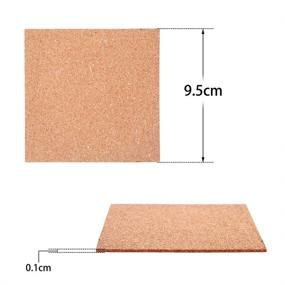 img 3 attached to 📌 60 Piece Pack of Self-Adhesive Cork Squares - 3.74x3.74 Inches Mini Backing Tiles Sheets for Coasters, DIY Crafts, Walls - 0.04 Inch Thickness