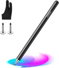 img 4 attached to 🖊️ Joyroom Stylus Pen for iPad: A High Sensitivity Capacitive Pencil for Kids and Students with Palm Rejection Glove, Compatible with Apple/iPhone/iPad/Android/Samsung/Surface (Black)