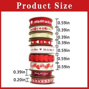 img 3 attached to ❤️ 9-Piece Changsha Hearts Ribbon Set - Satin Ribbons for Valentine's Day and Mother's Day, Printed Heart Ribbons for Gift Wrapping, Wedding and Birthday Party Decor, Craft DIY Supplies