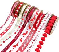 ❤️ 9-piece changsha hearts ribbon set - satin ribbons for valentine's day and mother's day, printed heart ribbons for gift wrapping, wedding and birthday party decor, craft diy supplies logo