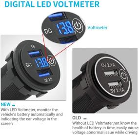 img 2 attached to 🔌 MICTUNING Fast Charge 3.0 Dual USB Charger Socket with LED Digital Voltmeter and Touch Switch - Ideal for Car, Truck, Golf Cart, Boat, Marine, Motorcycle, RV, and More, 12V/24V Compatible