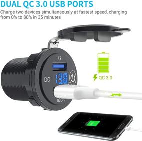 img 1 attached to 🔌 MICTUNING Fast Charge 3.0 Dual USB Charger Socket with LED Digital Voltmeter and Touch Switch - Ideal for Car, Truck, Golf Cart, Boat, Marine, Motorcycle, RV, and More, 12V/24V Compatible