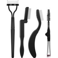 💆 folding eyebrow comb and eyelash separator grooming brush - 4 piece set (style a) for makeup supplies logo