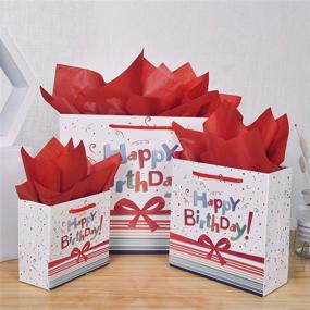 img 2 attached to Assorted 12 Pack Birthday Gift Bags with Tissue Paper and Cards – Vibrant Gift Bags for Birthday Party, Newborns, Kids, Men, and Women