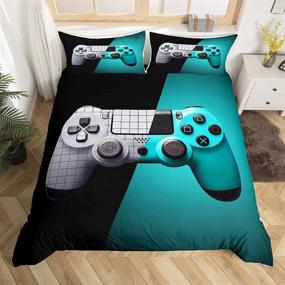 img 4 attached to Comforter Playstation Reversible Geometric Pillowcases