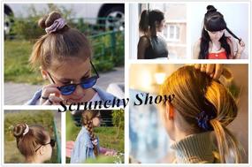 img 1 attached to 🎀 LilySilk 9-Pack 100% Real Mulberry Silk Scrunchies in Black: Colorful Hair Bow Ties for Women, Girls – Unique Bobble Elastics, Soft & Cute