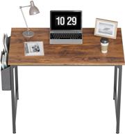 💻 cubicubi study computer desk 32": modern, sleek pc table for home office writing – black metal frame, deep brown finish логотип