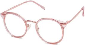 img 4 attached to Женские компьютерные очки TR90 SJ5055 👓 - Старинные круглые очки SOJOS с блокировкой синего света