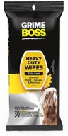 🧽 grime boss heavy duty wipes: versatile cleaning solution for hands, equipment, garden, auto, and camping - 30 count logo