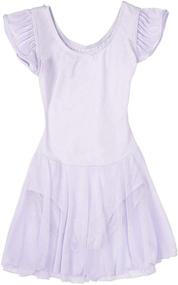 img 3 attached to 🩰 Girls' Ballet Leotard with Ruffle Sleeve Skirt - AUKARENY Dance Dress