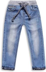img 1 attached to 👖 Comfortable Drawstring Toddler Jeans: Elastic Boys' Clothing by LITTLE GUEST