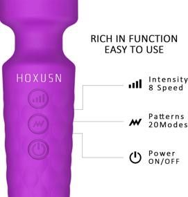 img 3 attached to Hoxusn Powerful Wand Massager - 8 Speeds, 20 Vibration Modes, USB Rechargeable Handheld Cordless Personal Massager - Portable Magic for Back, Neck, Shoulder, and Body (Purple)