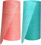 🌿 reusable washable paper towels roll – pack of 2 rolls, 120 ct. cleaning cloth, paperless & zero waste, easy to clean dishcloth, quick dry logo