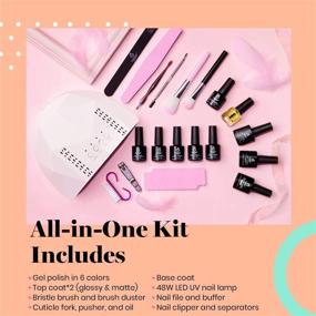 img 2 attached to 💅 Beetles Gel Nail Polish Kit - Purple Burgundy Red Colors & 48W LED Nail Lamp Dryer Set - Fall Winter Gel Polish Starter Kit - Peach Pink Manicure Set - Soak Off Gel Polish for All Skin Tones - Christmas Gift