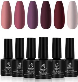 img 3 attached to 💅 Beetles Gel Nail Polish Kit - Purple Burgundy Red Colors & 48W LED Nail Lamp Dryer Set - Fall Winter Gel Polish Starter Kit - Peach Pink Manicure Set - Soak Off Gel Polish for All Skin Tones - Christmas Gift