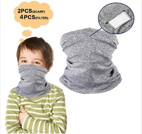 img 3 attached to Versatile Kids Neck Gaiter Face Mask Bandana: Filter Tube Scarf Balaclava for Ultimate Outdoor Protection