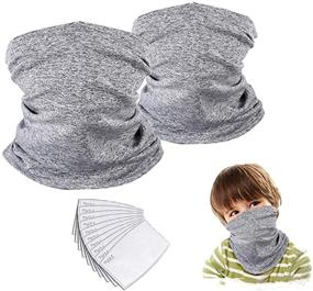 img 4 attached to Versatile Kids Neck Gaiter Face Mask Bandana: Filter Tube Scarf Balaclava for Ultimate Outdoor Protection