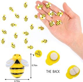 img 3 attached to Tiny Resin Bees: DIY Bumblebee Decorations for Headbands, 🐝 Hair Clips, Photo Frames, Vases - 45 Pieces (0.74 inch)