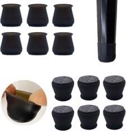 🪑 solori 24 pcs chair leg caps with felt bottom - round & square silicone chair leg covers for mute furniture moving - elastic furniture protection cover to prevent scratches (medium-black) logo