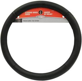 img 3 attached to 🚗 Durable and Stylish RoadPro RPSW3006 Black 18&#34; Genuine Leather Steering Wheel Cover