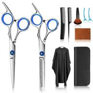 💇 hair cutting scissors set - 10 pcs stainless steel hairdressing shears kit for professional barber, salon, home use - thinning scissors included for men, women, kids, and adults logo