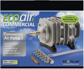 img 3 attached to EcoPlus HGC728450 Eco Air1 Commercial Air Pump 1 - 18 Watt Single Outlet for Aquariums, Fish Tanks, Fountains, Ponds & Hydroponics – High Flow, Silver