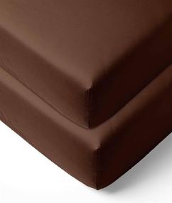 img 4 attached to 🍫 Bacati - 2 Pack of Chocolate Solid Neutral 100% Cotton Percale Universal Baby US Standard Crib or Toddler Bed Fitted Sheets