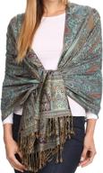 🧣 sakkas kalin extra long wide woven patterned fringe tassel pashmina shawl/scarf logo