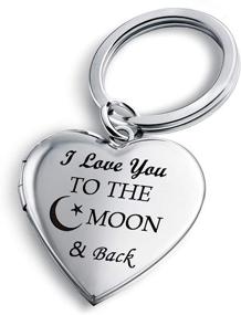 img 4 attached to PHOCKSIN Keychain Lockets Pictures Engraved