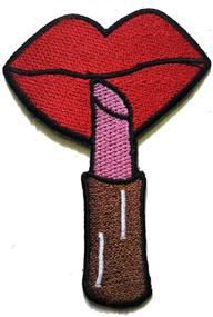 img 1 attached to 👄 PP Patch Pink Lipstick and Lips Kiss Sexy Mouth Cartoon Embroidered Patch Applique - Ideal for Gifts, Crafts, Jeans, T-Shirts, Hats, Clothing, Fabric, and Costumes